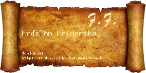 Frühn Friderika névjegykártya